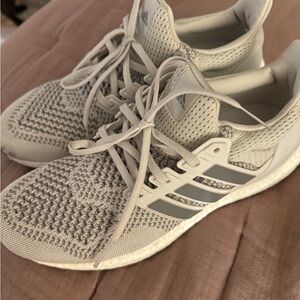 Adidas Gray Athletic Shoes with Breathable Knit Upper